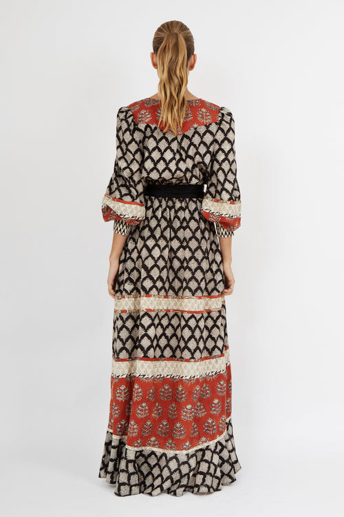 LOLA LONG WRAP DRESS