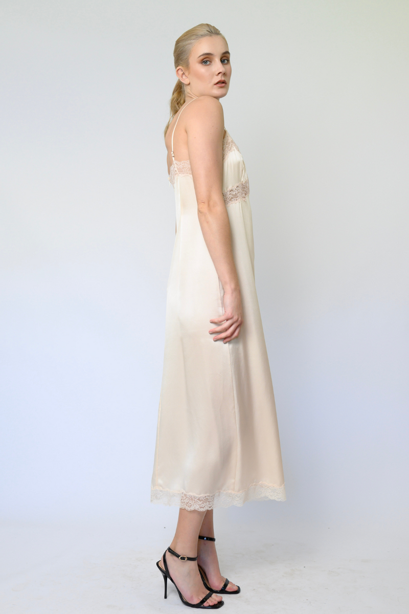 Zoey Silk Slip Dress  - Soft Pink (online exclusive)