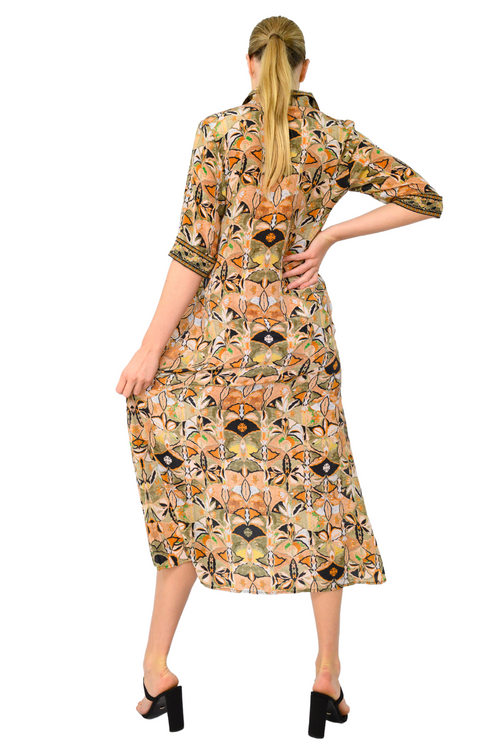 REGGIE SHIRT DRESS - TANGERINE