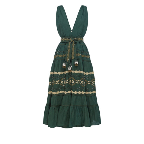MAYA SLEEVELESS DRESS - OLIVE